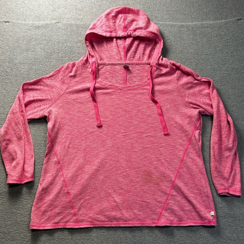 Womens Pink Lightweight Hoodie Sweatshirt Size 14/16 Active Drawstring LEI
